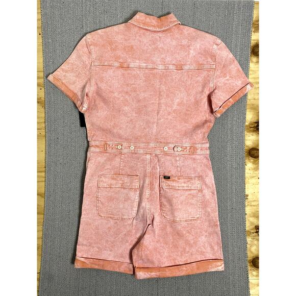 Lee Union-Alls Denim Romper Womens M Persimmon Short Acid Wash Modern Retro - Picture 8 of 16